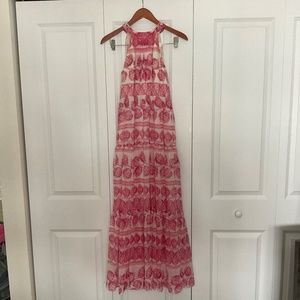 ELIZA J beautiful pink and white maxi dress size 0